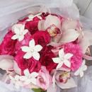 Pink Roses, Pink Carnations, Pink Cymbidums & White Stephanotis