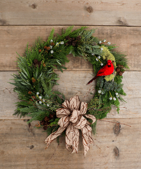 Fresh Evergreen Wreath - Holiday Ribbon