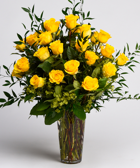 Luxurious Yellow Roses in Vase