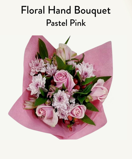 Mixed Floral Hand Bouquet - Pastel Pink