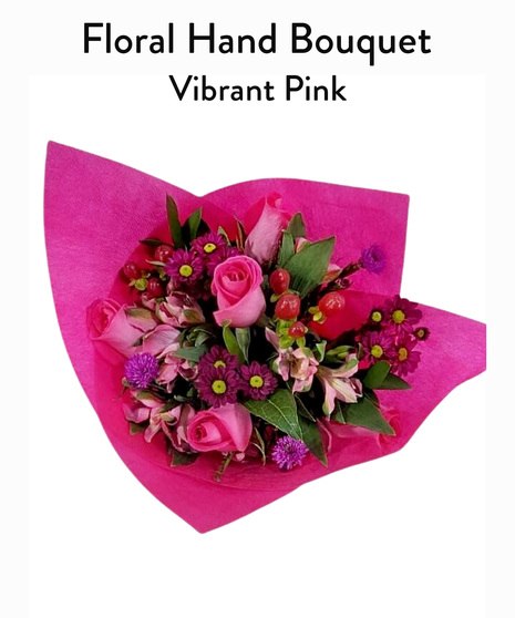 Mixed Floral Hand Bouquet - Vibrant Pink