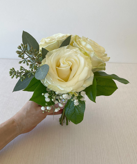 Three Rose Nosegay - Petite Hand Bouquet