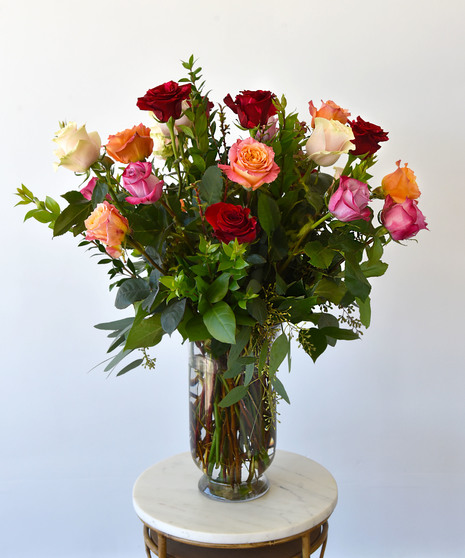 Luxurious Mixed Roses in Vase