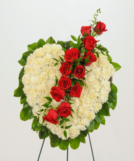 All The Bright Colors Heart Shaped Tribute Wreath