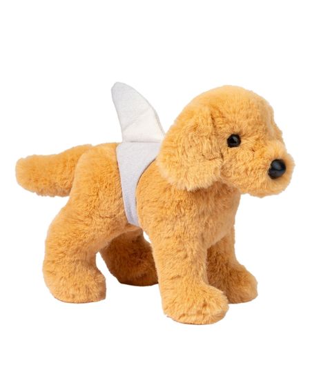 Modest-sized plush stuffie to select like a green dino, gray hippo, white unicorn, orange cat