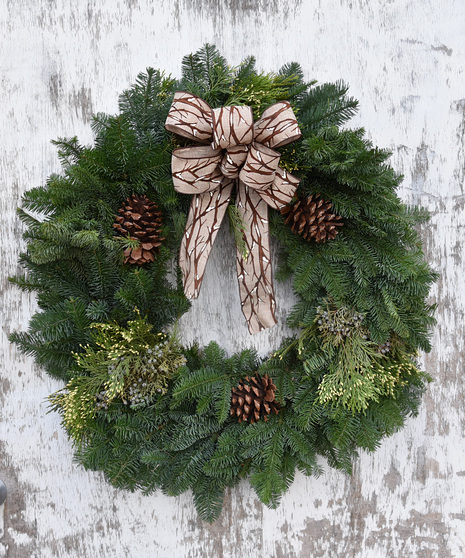 Fresh Evergreen Wreath - Woodland Ribbon