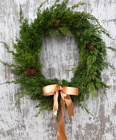 Yuletide Joy Evergreen Wreath - Available in Fresh and Faux